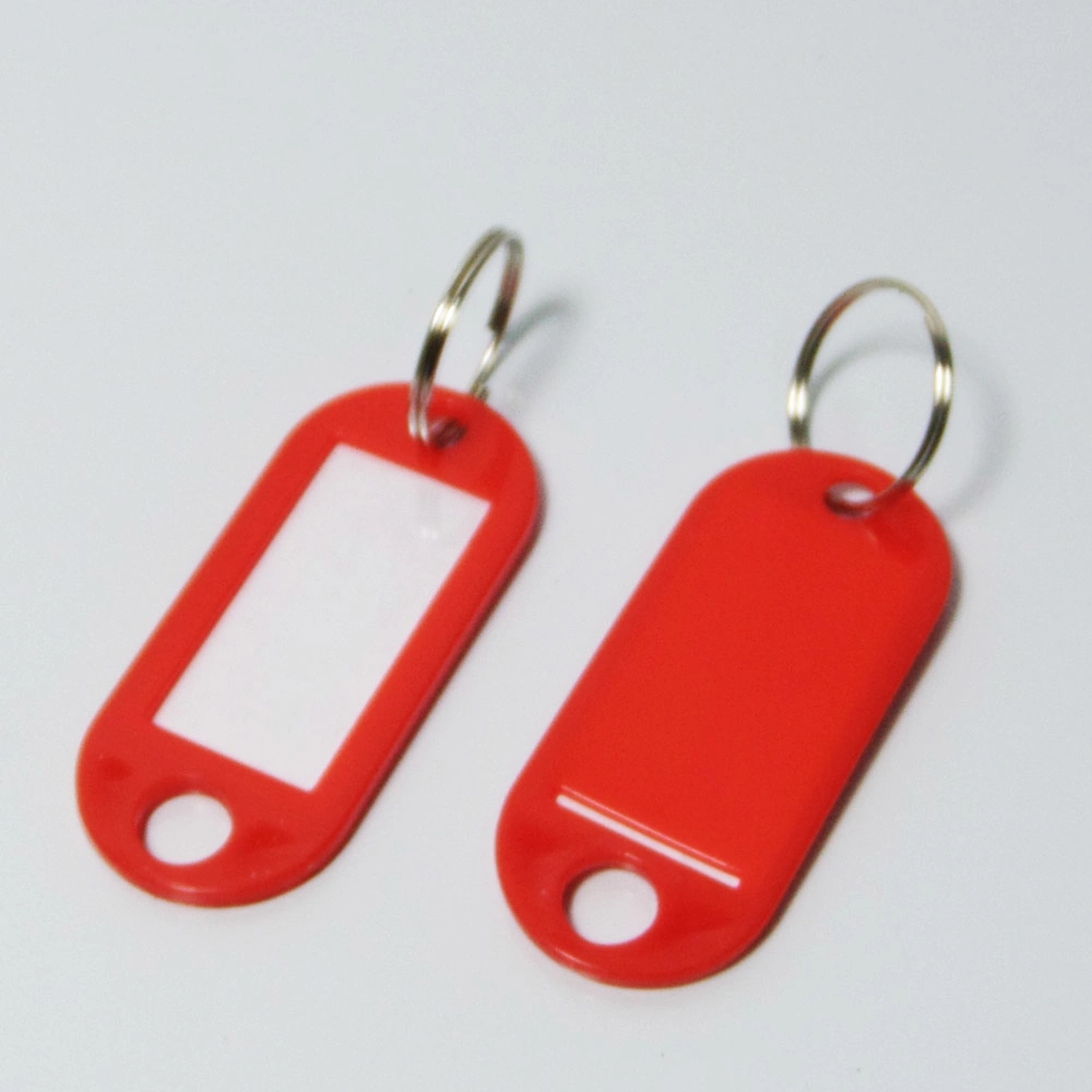 Wholesale/Supplier Keyring Cheap Price Ningbo Original Factory Office Hotel Plastic Colorful Key Chains Key Ring Holder Key Tags with Blank Label with Custom Logo