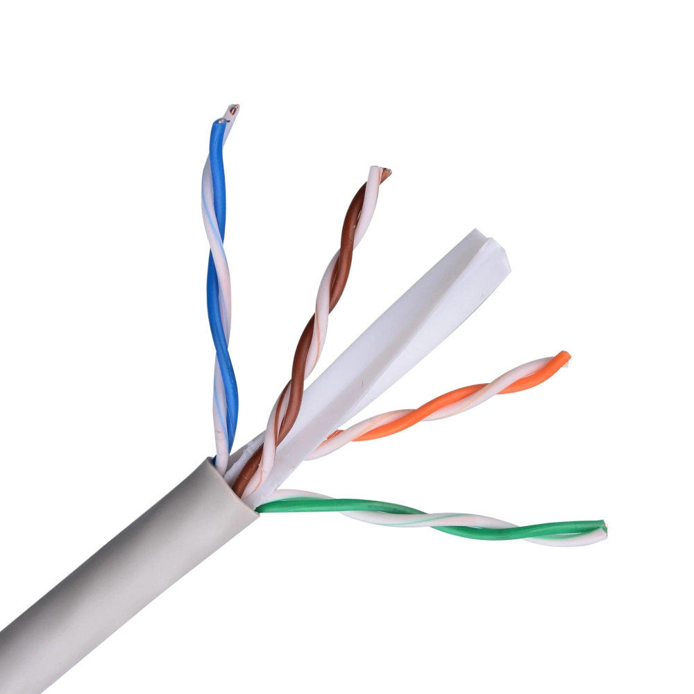 Cobre desnudo 4 par 23awg funda LSZH gris Cat 6 Cat6 cable LAN UTP 305m para uso en interiores