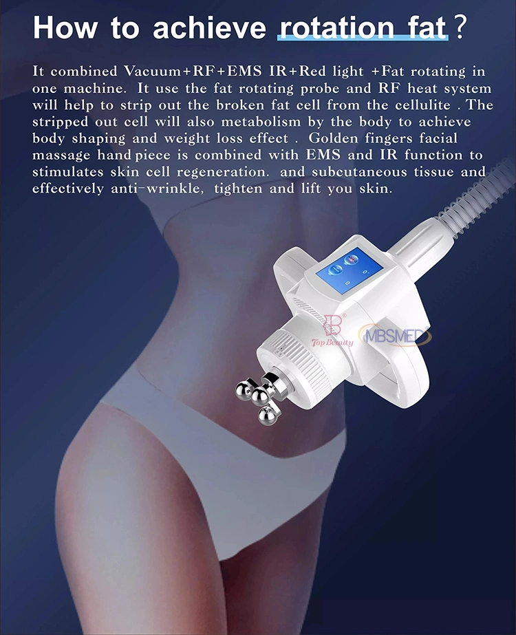 360 RF rotativos la pérdida de peso de la piel de Radiofrecuencia de apretar la forma del cuerpo del rodillo de vacío máquina de adelgazamiento