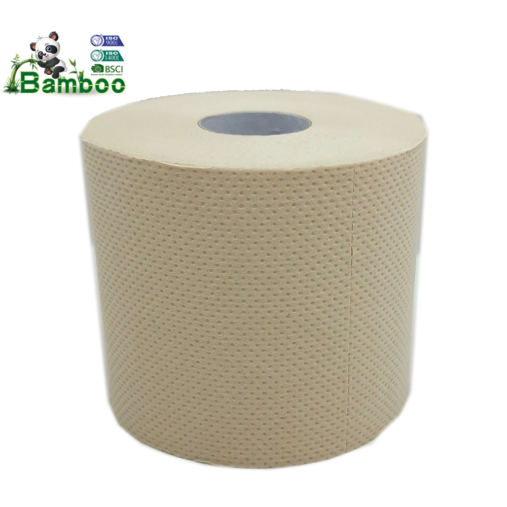 Factory OEM Durable Printed Bamboo Biodegradable Organic Unbleached China Bamboo Toilet Tissue Paper Roll Sanitary Paper