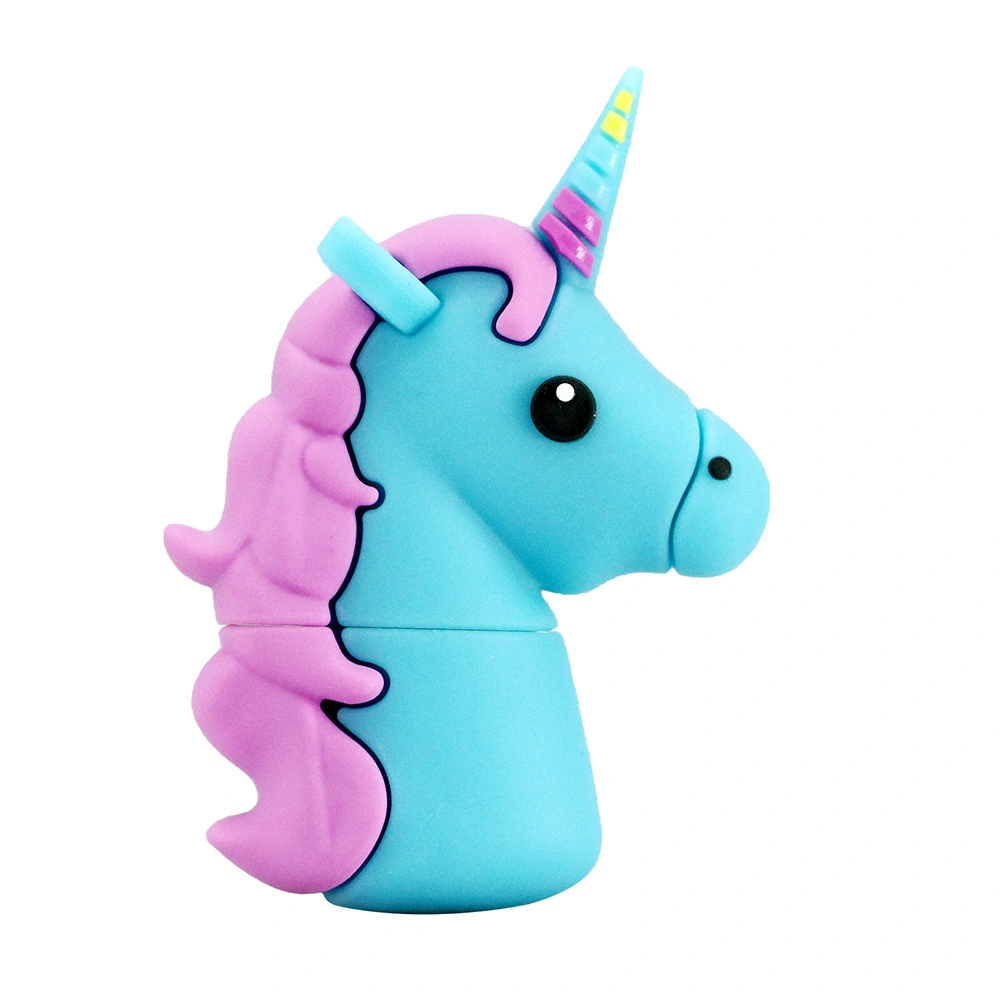 Горячая продажа ПВХ Кут Cartoon Unicorn USB флэш-диск