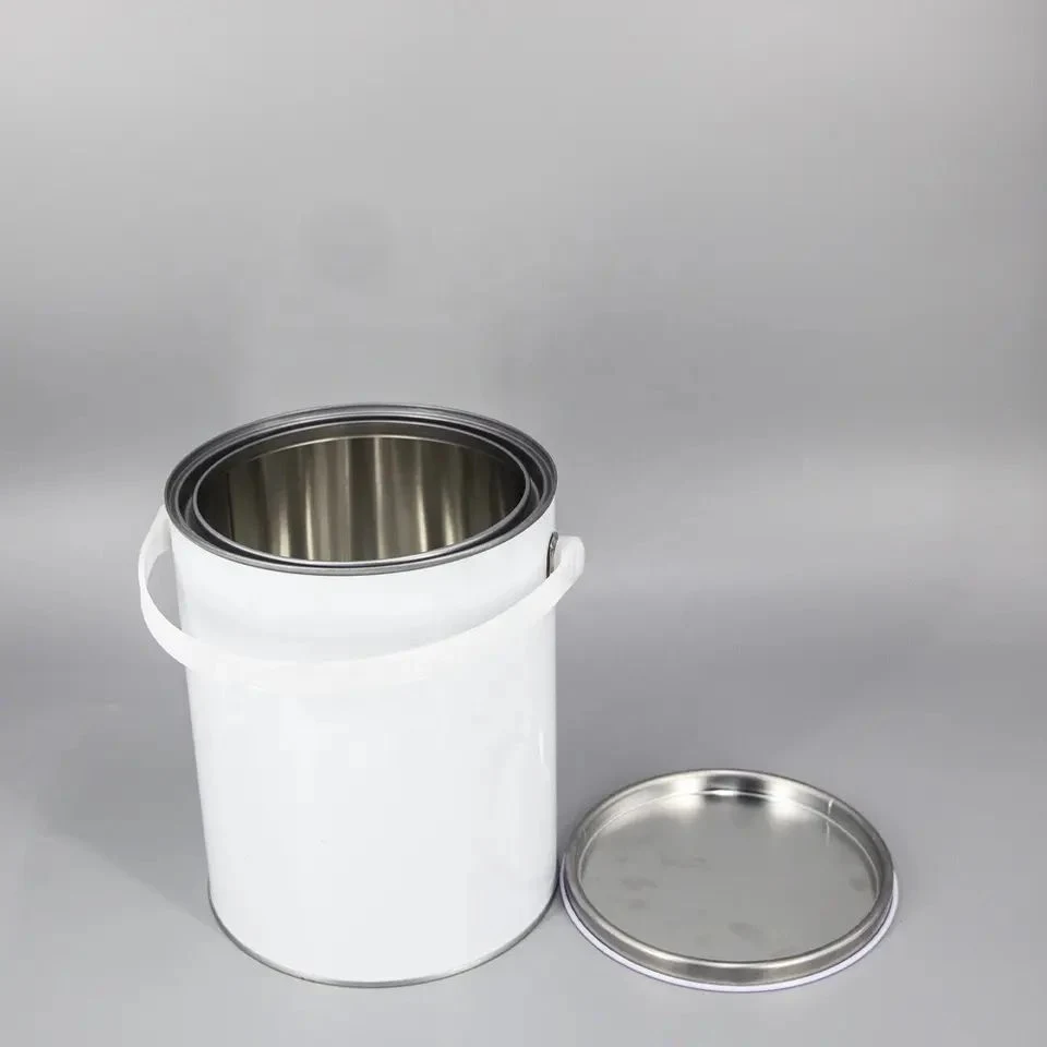 1 Gallon Metal Cans Packaging Removable Well Sealed Clear Paint Can with Plastic Handle