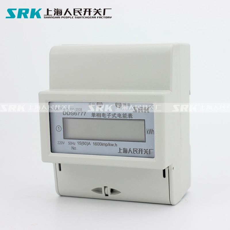 Dds6777 DIN Rail 2p 4p Single Phase LCD RS485 Smart Remote Control Watt-Hour Kwh Energy Meter