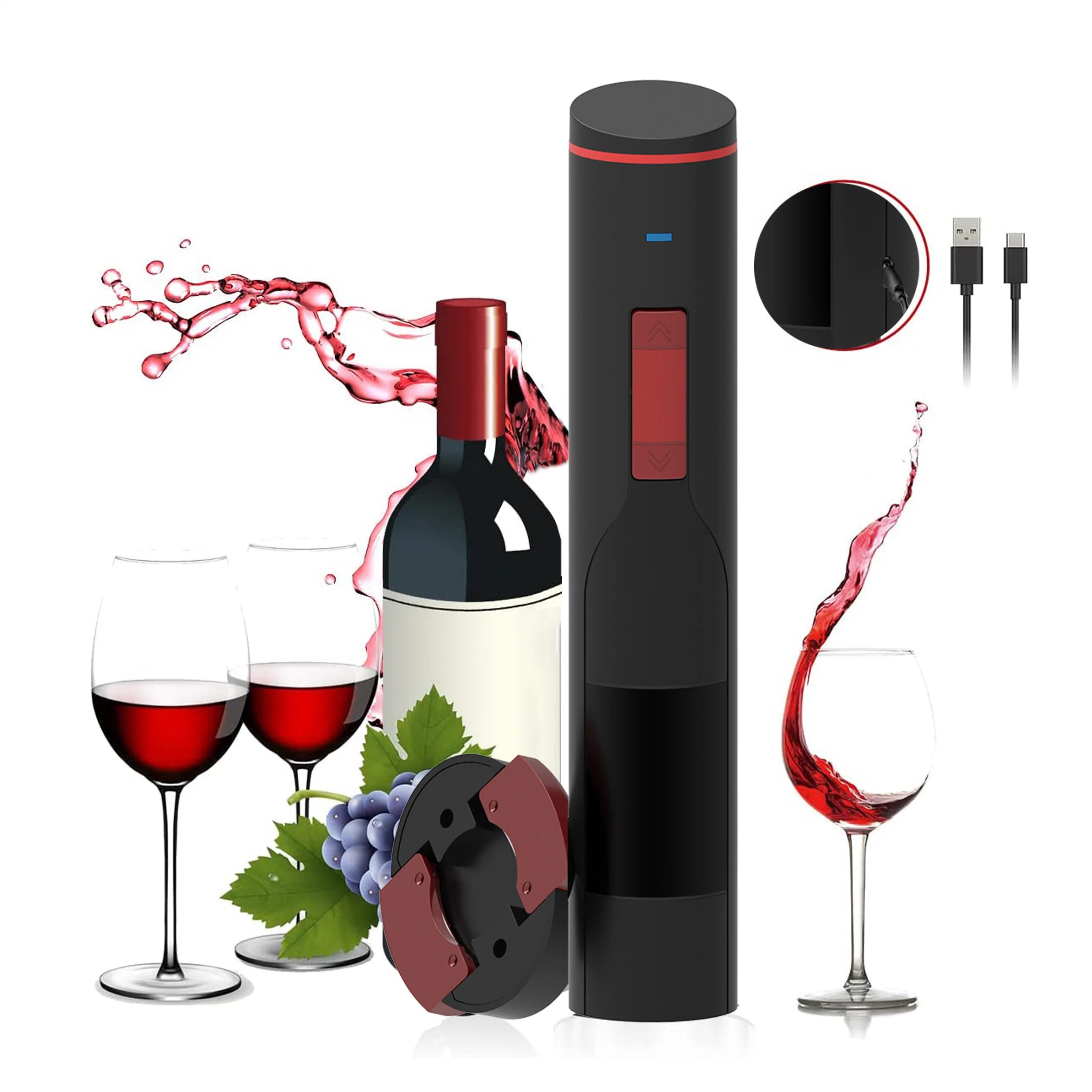 Customized Charging Multifunctional One Button Intelligent Electric Red Wine Bottle Opener