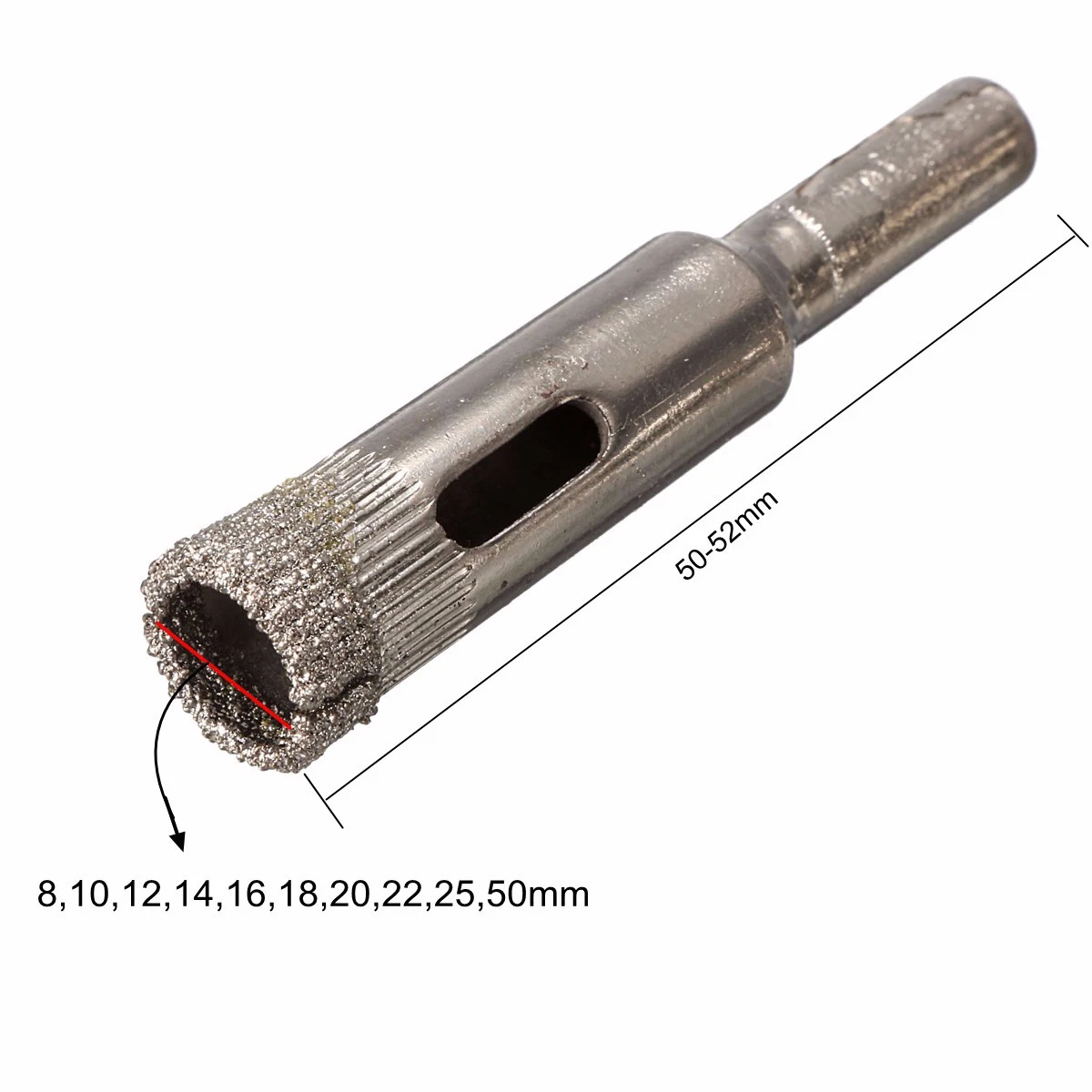 Lochöffner 3-50mm Schleifschleifer mit Perlen, galvanisiert, Diamantglas Bohrer Öffnen