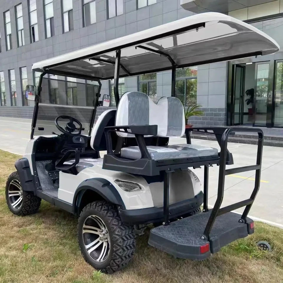 Venta en caliente Granja deportiva 4X2 5kw 60V 4 asientos 6 Seat Side by Side Electric Golf Cart off Road Electric Coche de golf con protector de parachoques/cepillo