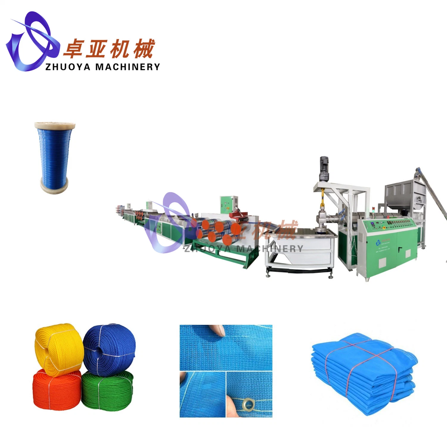 Pet/HDPE/PP Rope and Net Filament Yarn Extrusion Machine for Packing Rope/Twine/Safety and Agricultural Network