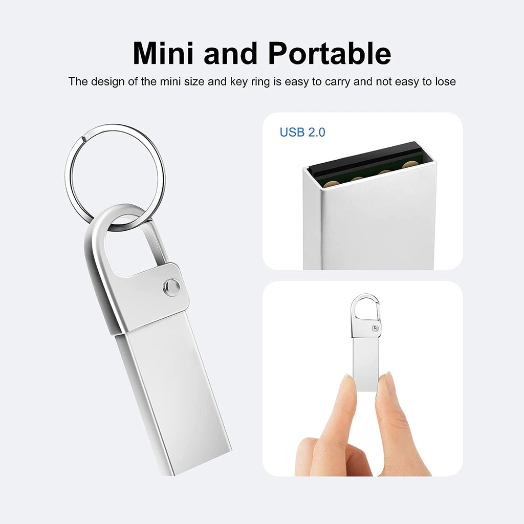 Wholesale/Supplier Silver Cle USB Flash Drives 128GB 64GB Pendrive 32GB Mini Pen Drive 16GB Waterproof Memoria USB Stick 8GB USB Key Gift