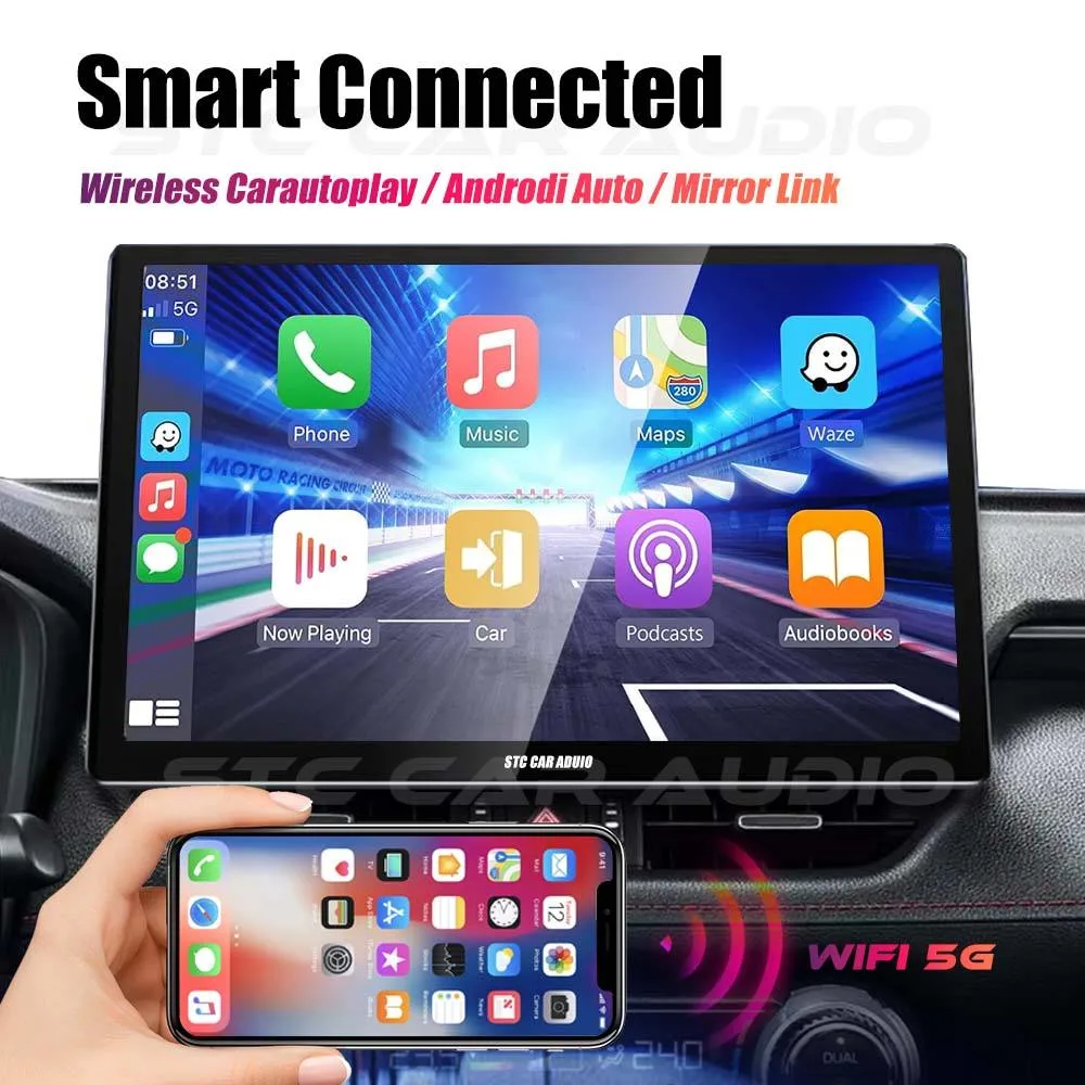 Stc G3986 13.1" 6+128GB Qled 1200*1920 2.4G WiFi Car GPS Navigator Radio Aluminum Body Car Multimedia System Carplay DSP Dts 4G