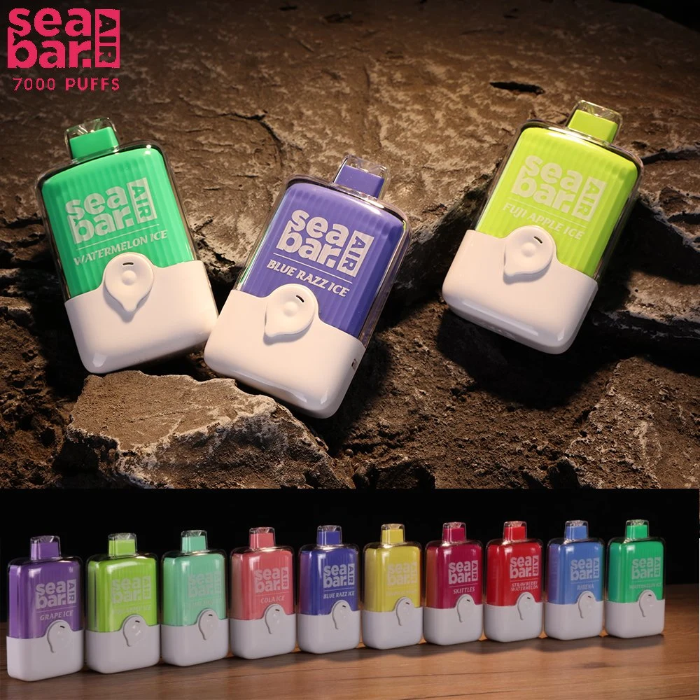 Seabar Air 7000 Puffs Disposable/Chargeable Pod Box Vape Pen OEM vape Bar Crystal Vape Airflow Control Disposable/Chargeable Vapes with 10 Flavors