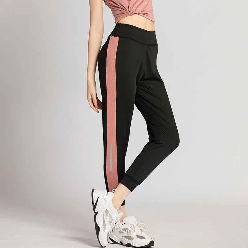 Women's Summer Side Reflective Strip Running Fitness Yoga Trousers