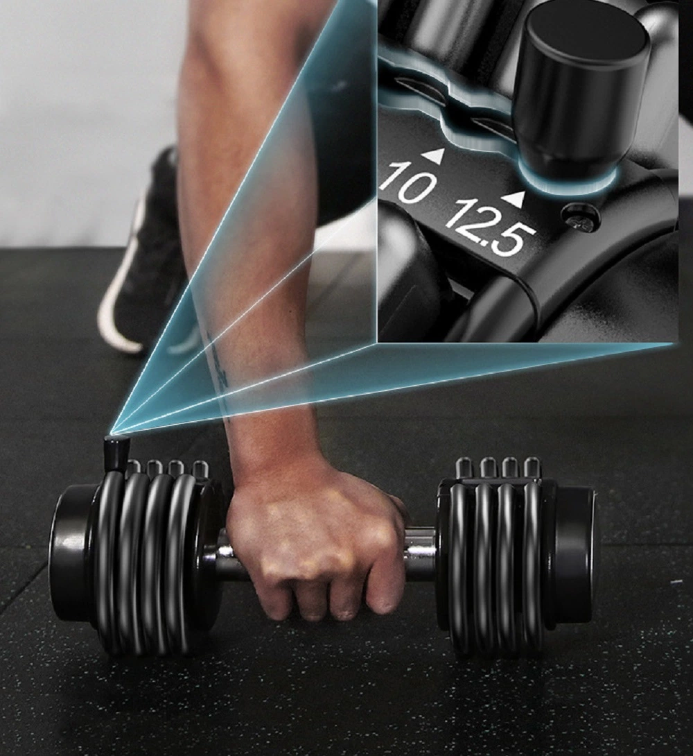 New Automatic Environmental Protection Adjustable Dumbbell for Fitness Equipment with Anti-Slip Metal Handle Bl18354