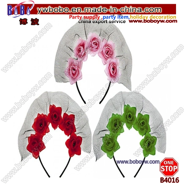 Diadema de Halloween Velo de Flor floral de rosa Hairband Cosplay Party bienes Yiwu Promotional Products Services (B4016)