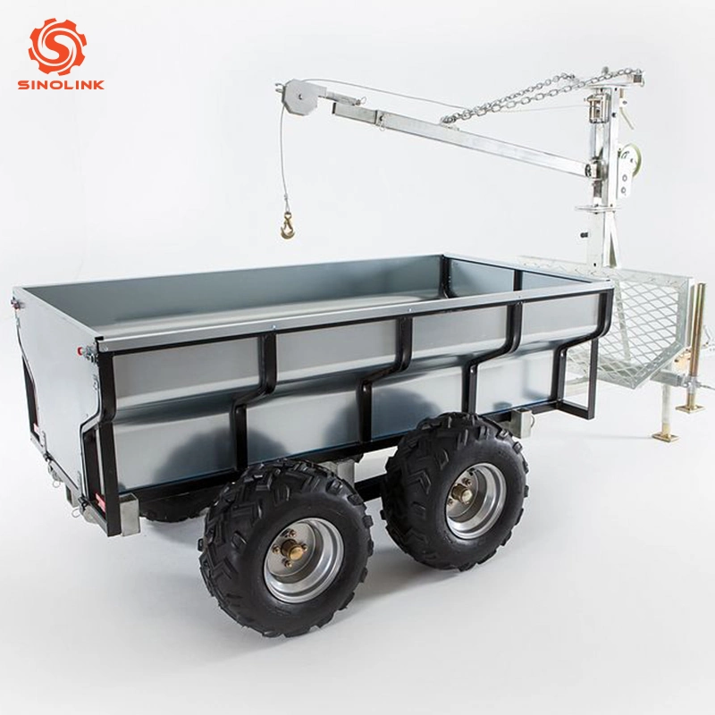 Galvanized Strong Box Farm ATV Trailer 1000kgs Loading Capacity