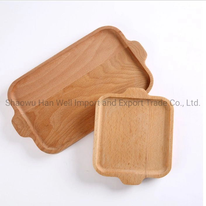 Round Customizable Natural Acacia Dinner Tray for Party