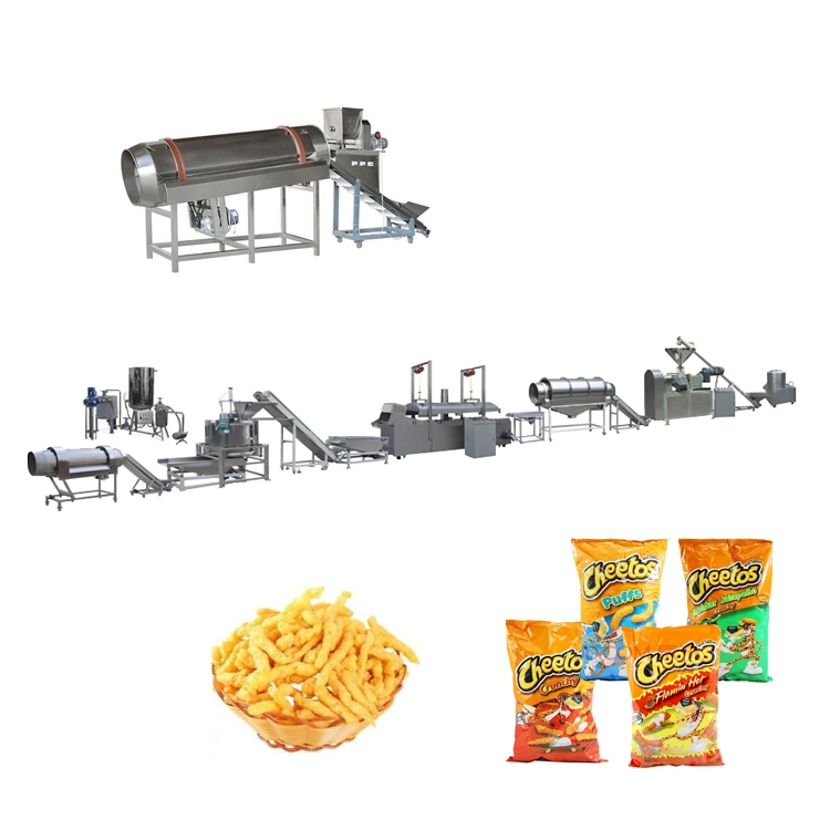 Automatic Kurkure Cheetos Corn Curl Nik Naks Snacks Food Extruder Making Machine