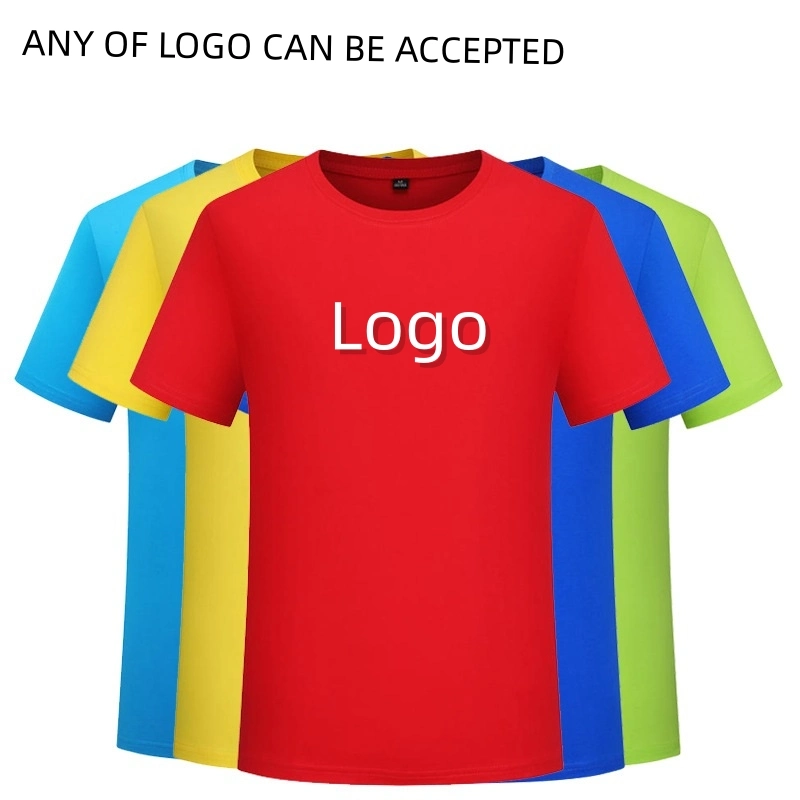 Promotional Custom Logo Normal Knitted Colorful Pure Color 100%Cotton Soft Men Round Neck Slim Fit T-Shirt