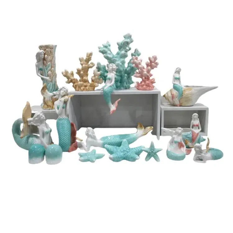 Coral Beach Ocean serie Mermaid decoración cerámica