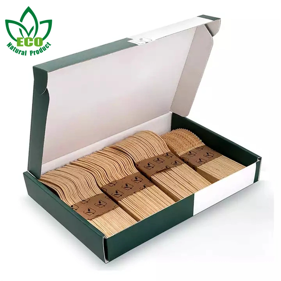 Personalização por grosso Viagem garfo de madeira bambu faca de colher Bamboo descartável Conjunto de talheres