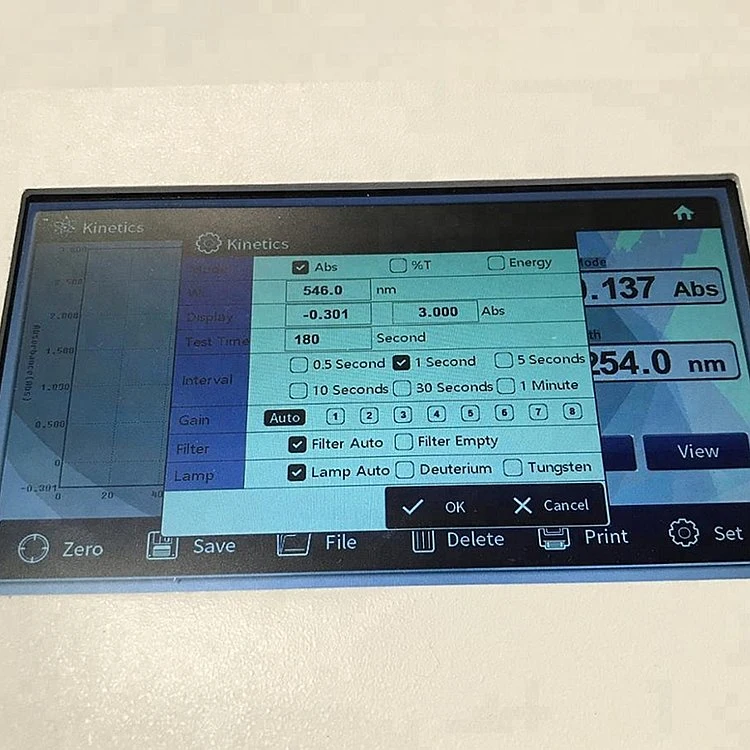 Preiswertes, einstellbares UV-Einstrahl-Spektralphotometer mit Touchscreen