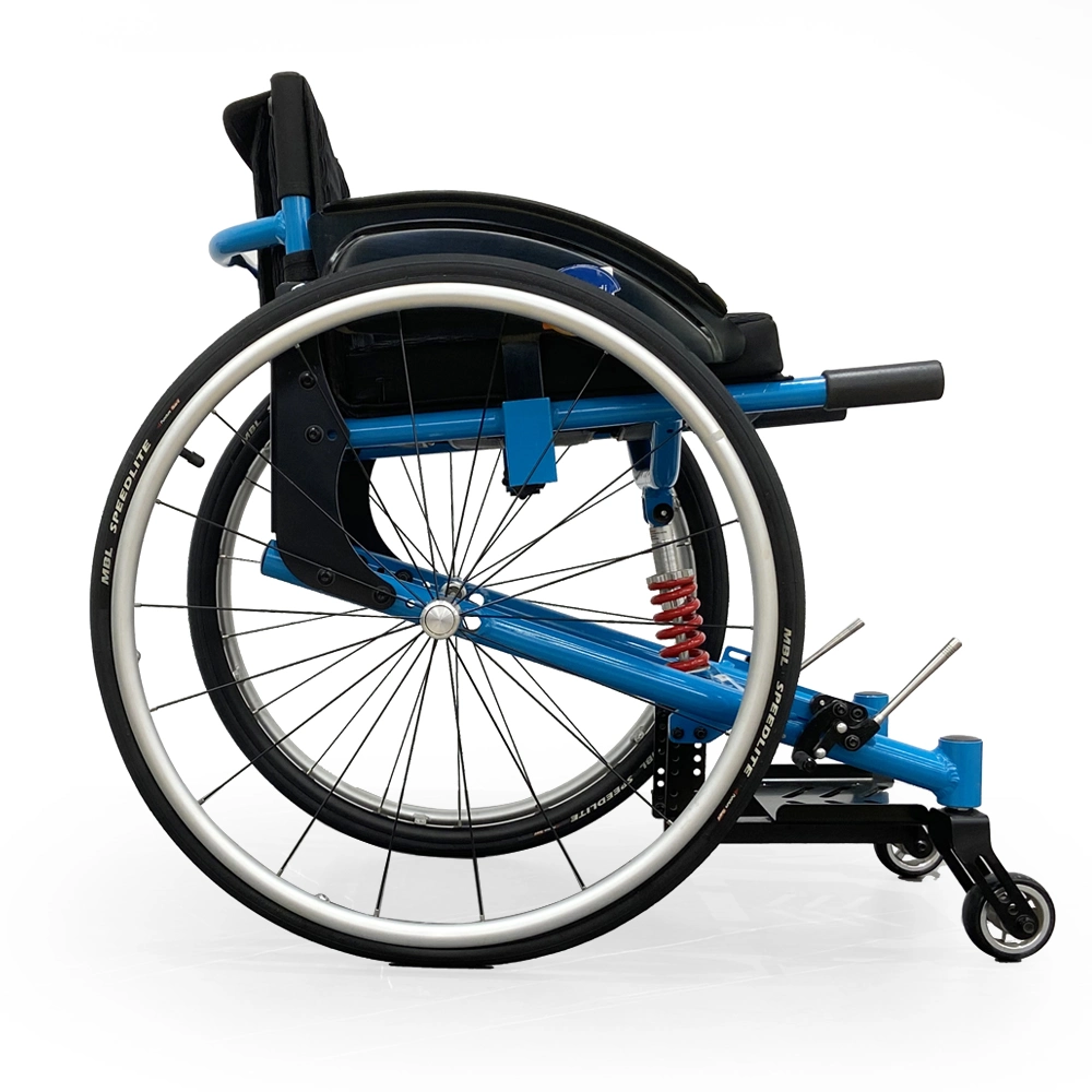 Costo-efectivo 100kg capacidad de Peso Ocio Deportes silla de ruedas con absorción de choque