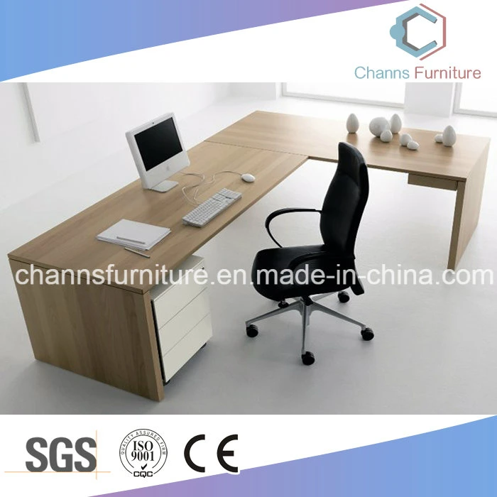 Modern L Shape Computer Desk Wood Table Office Furniture (CAS-M1750)