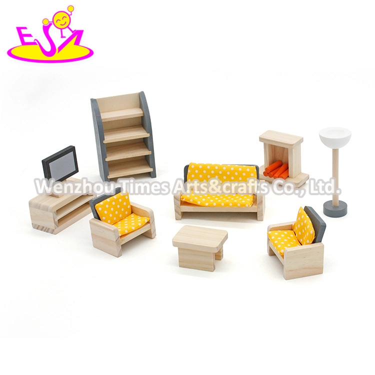 New Design Children Pretend Play Wooden Dollhouse Furniture Sets W06b055