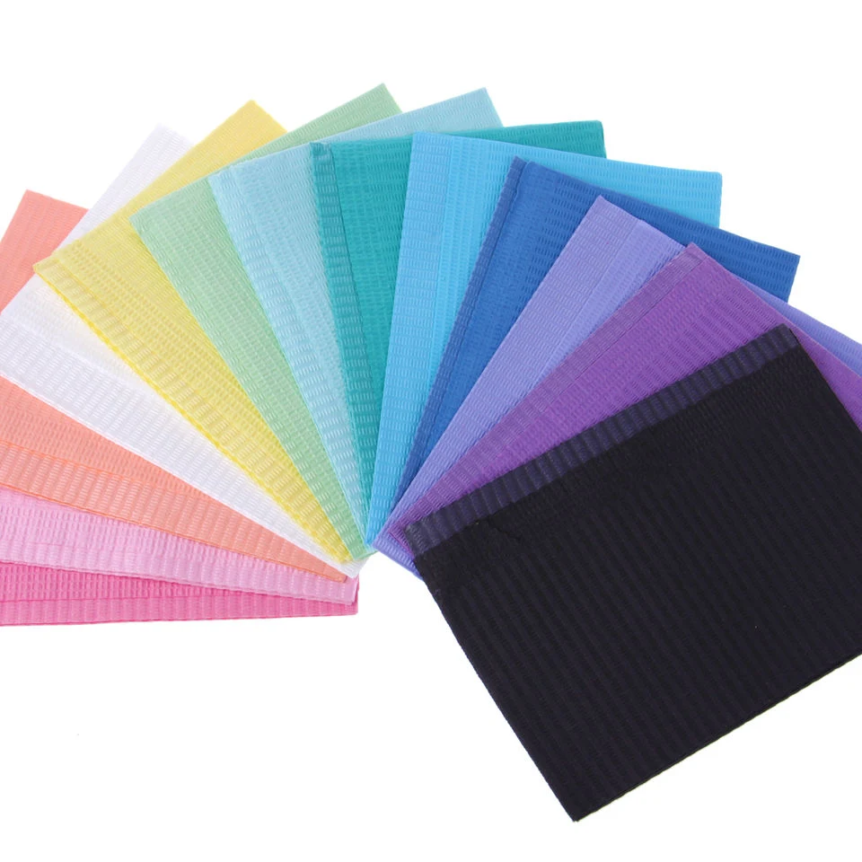 Medical Consumables Dental Products Disposable Colorful Tattoo Pad Product Waterproof Dental Bibs