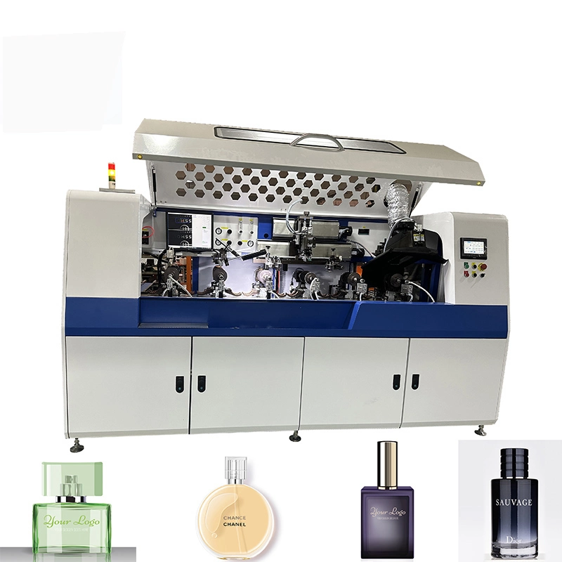 CNC Servo Automatic Glass Bottle Screen Printer with PLC Control System Cylinder Screen Printing Machine for Glass Bottle Screen Printing Machine with Sensor