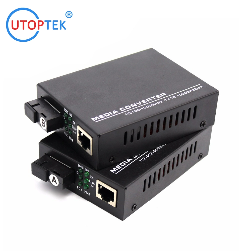 10 100 1000 Fibre Ethernet WDM Bidi SC 80km Optical Fiber Converter Giga Ethernet Media Converter