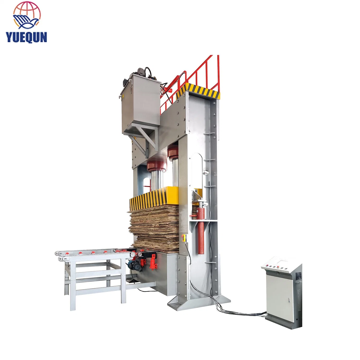 Woodworking Machine up Cylinder Plywood Cold Press Machine with Loading and Unloading