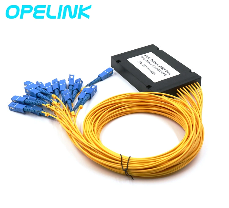 Câble à fibres optiques de télécommunications Gpon 1X16 Boîte en plastique séparateur PLC SC/UPC