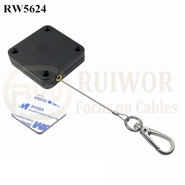 Display Retractable Cable Square Heavy Duty Retractable Cable Plus Key Hook