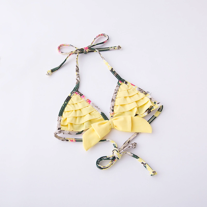 Kids Swimwear Girls Bikini Yellow Print Fashion Baby Bikini