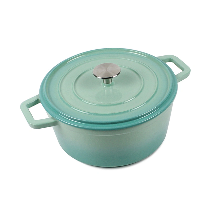 Horno holandés de color turquesa Enameled olla de hierro fundido 3,9qt