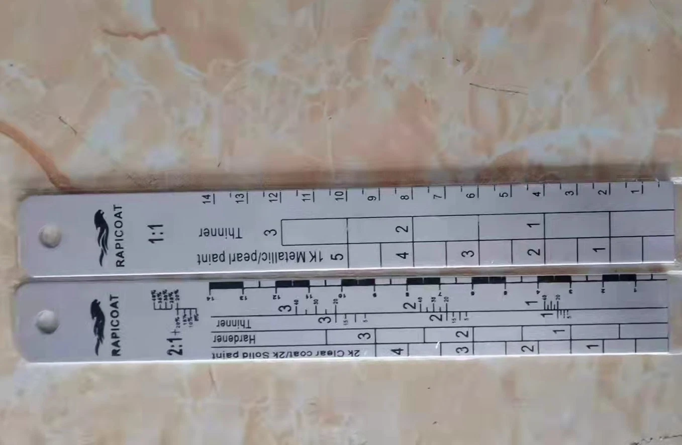 Customized Logo Aluminum Paint Mixing Ruler Strip with Scale for Mixing Ruler for Auto Refinish Automotive Paint