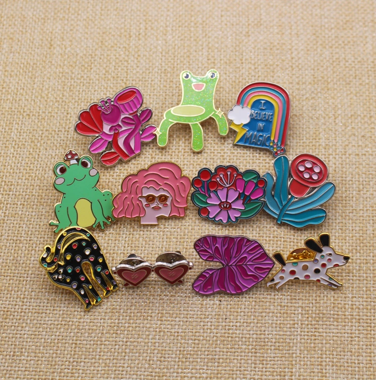 Custom Metal Enamel Pin Badge Zinc Alloy Plant and Flower Pin