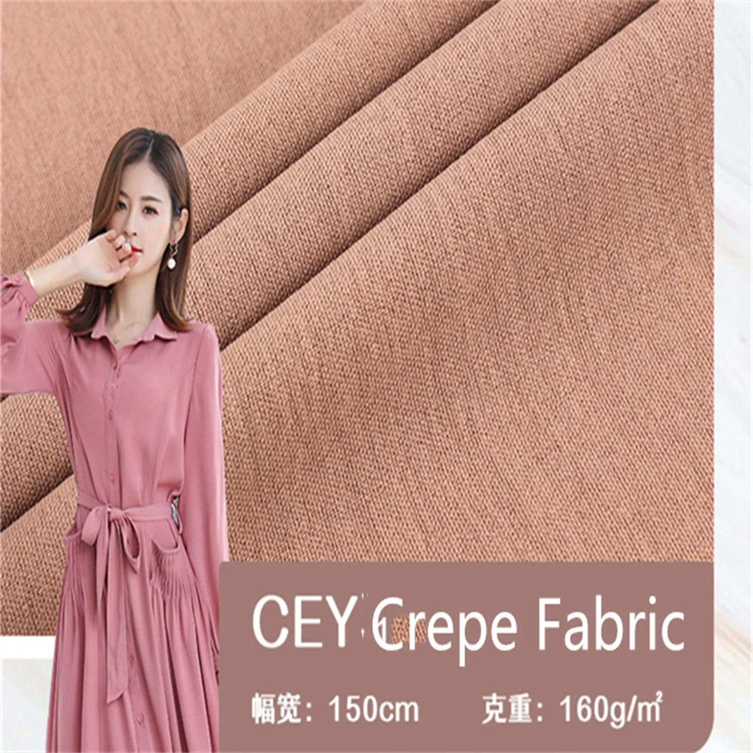 100%Polyester Stretch Masarati Cey Crepe Fabric Suitable for Pants and Cloth and Lady Dress