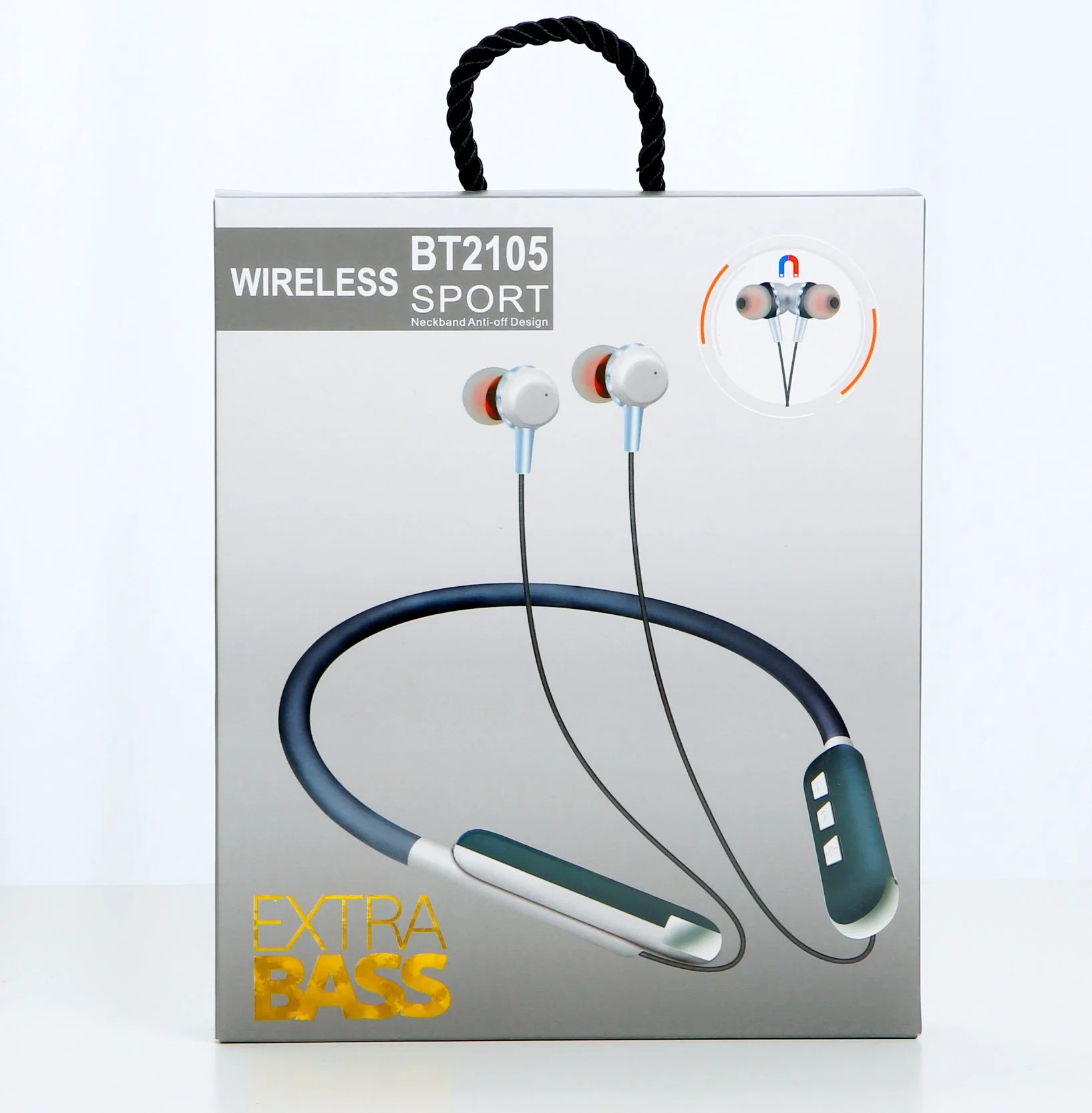 Metallic Color Sport Bluetooth Mobile Phone Earphone Grey