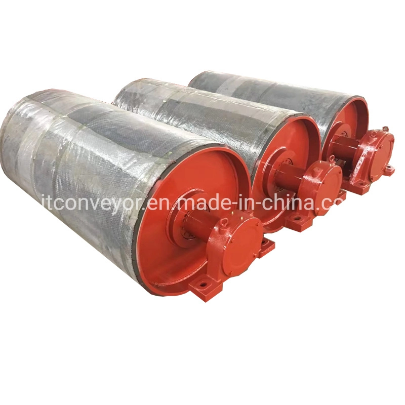 Belt Conveyor Stainless Steel Antimagnetic Head Drive Rubber Lagging Pulley