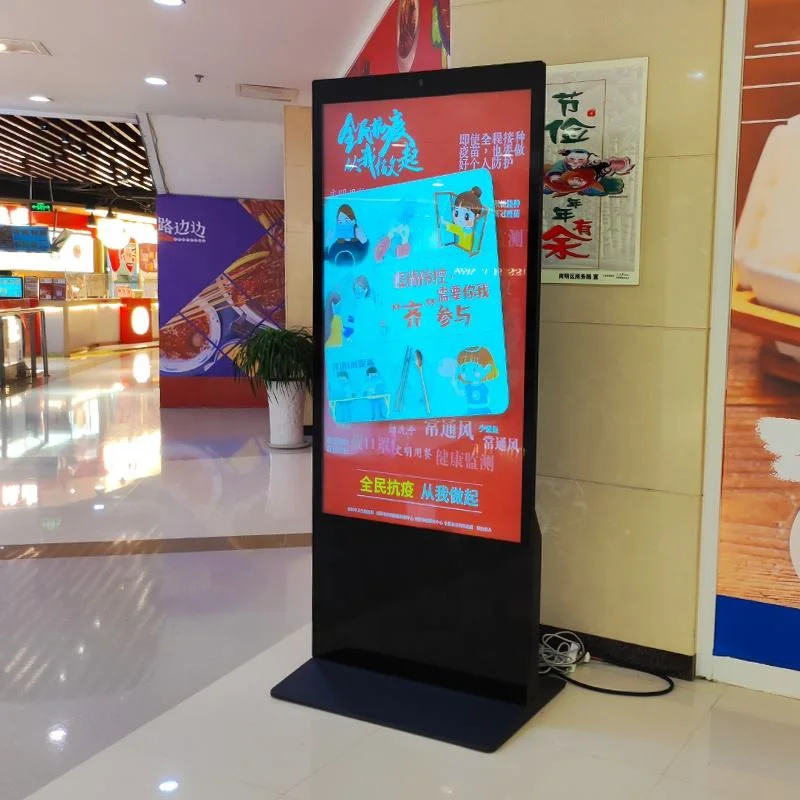 HD Monitor LED Screen Floor Stand Digital Signage Outdoor Ad Dual Player