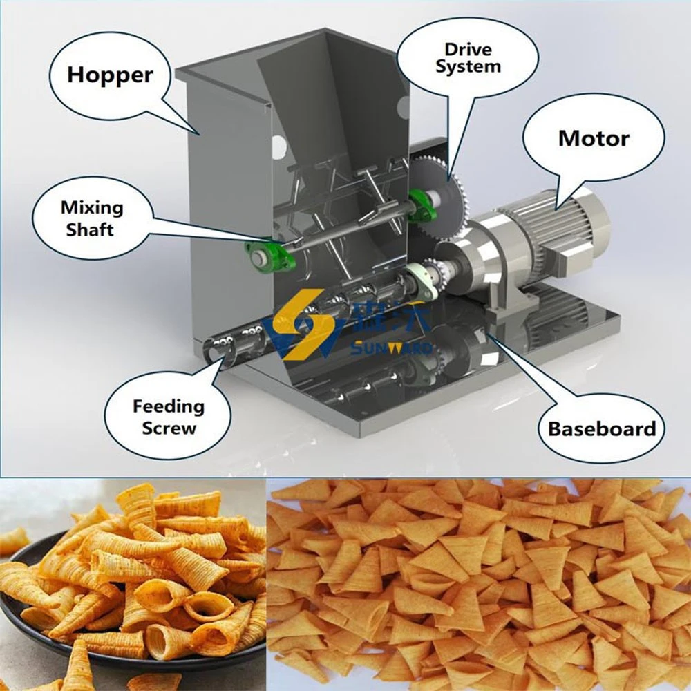 Auto Crispy Making Machine Bugles Sticks Snacks Food Extruder Machines Production Line Equipment