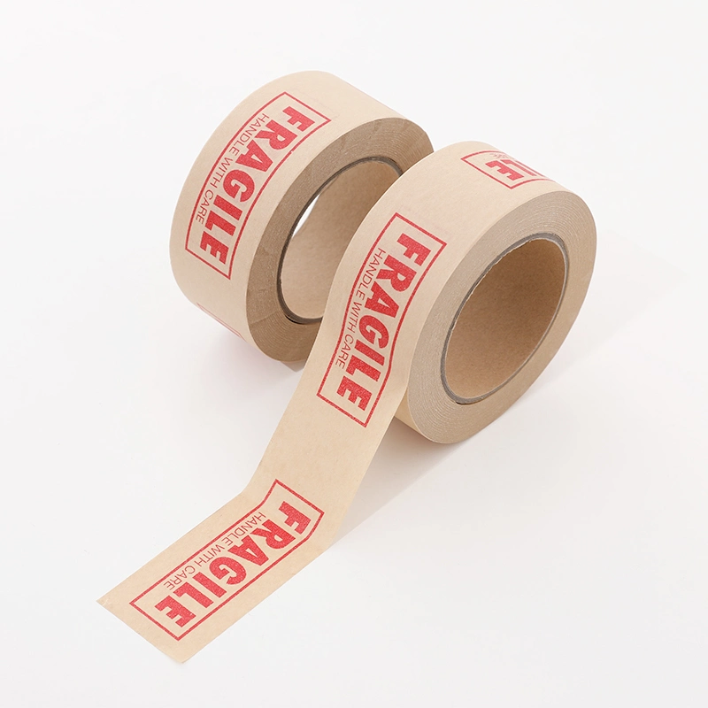 Custom Fragile Packing Tape Self Adhesive Kraft Tape Printed Logo Kraft Tape