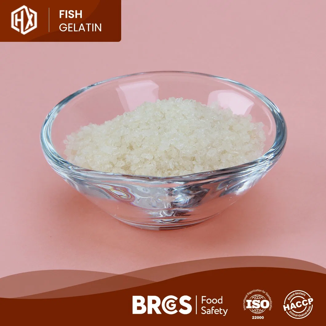 Haoxiang pescado comestible de alta calidad piel Gelatina China Grado alimenticio Bacalao pescado piel Gelatina Fabricación ODM OEM Farmacéutica Cod Piel de pescado Gelatina