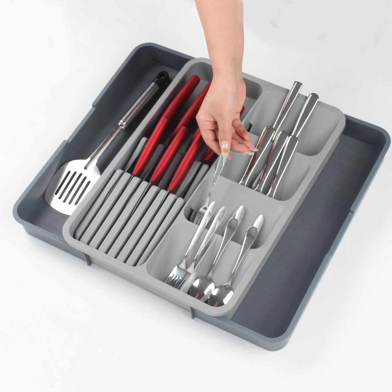 Kitchen Utensil Expandable Silverware Flatware Cutlery Knife Drawer Organizer Tray Spoon Holder