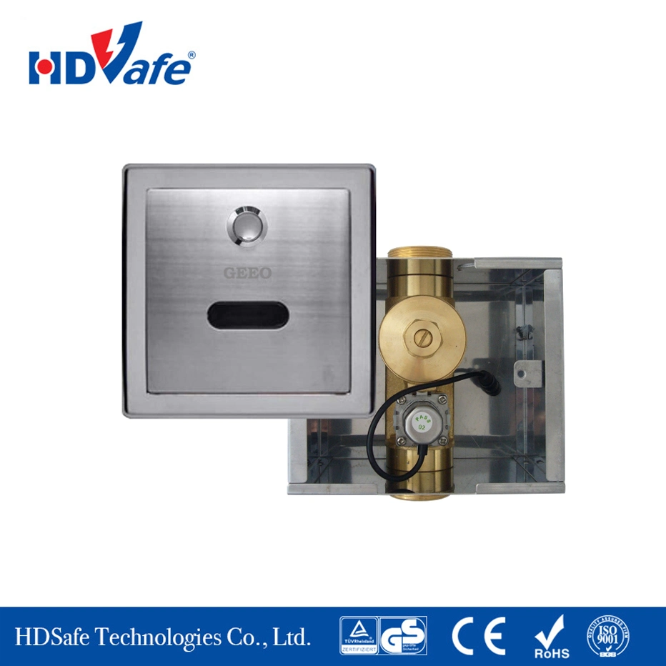 Bath Concealed Automatic Toilet Flush Infrared Sensor Valve with Push Button