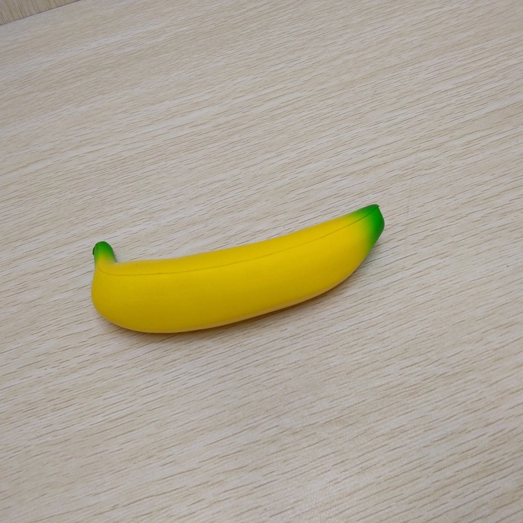 Formato de banana produtos baratos 2023 espuma de PU Squishy salientar os brinquedos para crianças e adultos