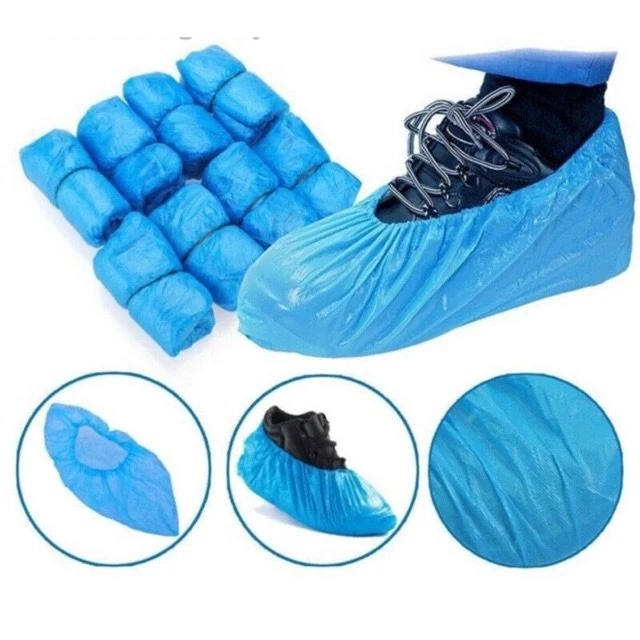 Disposable Antistatic Cleanroom Waterproof CPE Plastic Surgical Medical Non-Slip Boot Shoe Cover