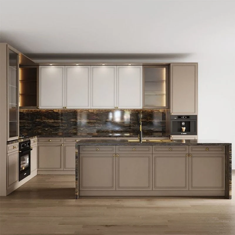 Nova chegada 2023 armário completo armário Cozinha Pet Kitchen Gabinete Com Center Island Design