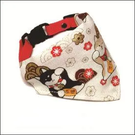 Serviette de toilette tendance à motif animal de compagnie décorative triangle d'arbre de Noël à col chat